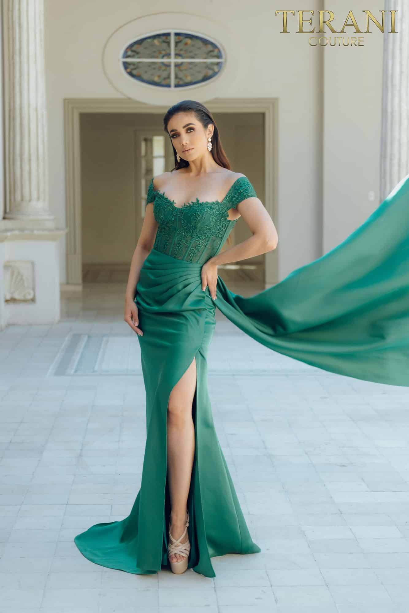 Terani Couture 231P0061 Prom Long Corset Fitted Formal Dress