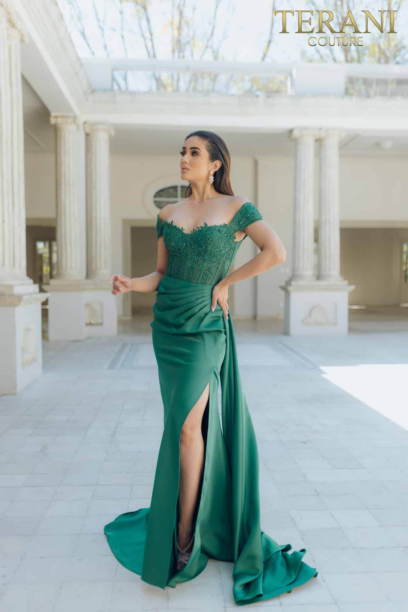 Terani Couture 231P0061 Prom Long Corset Fitted Formal Dress