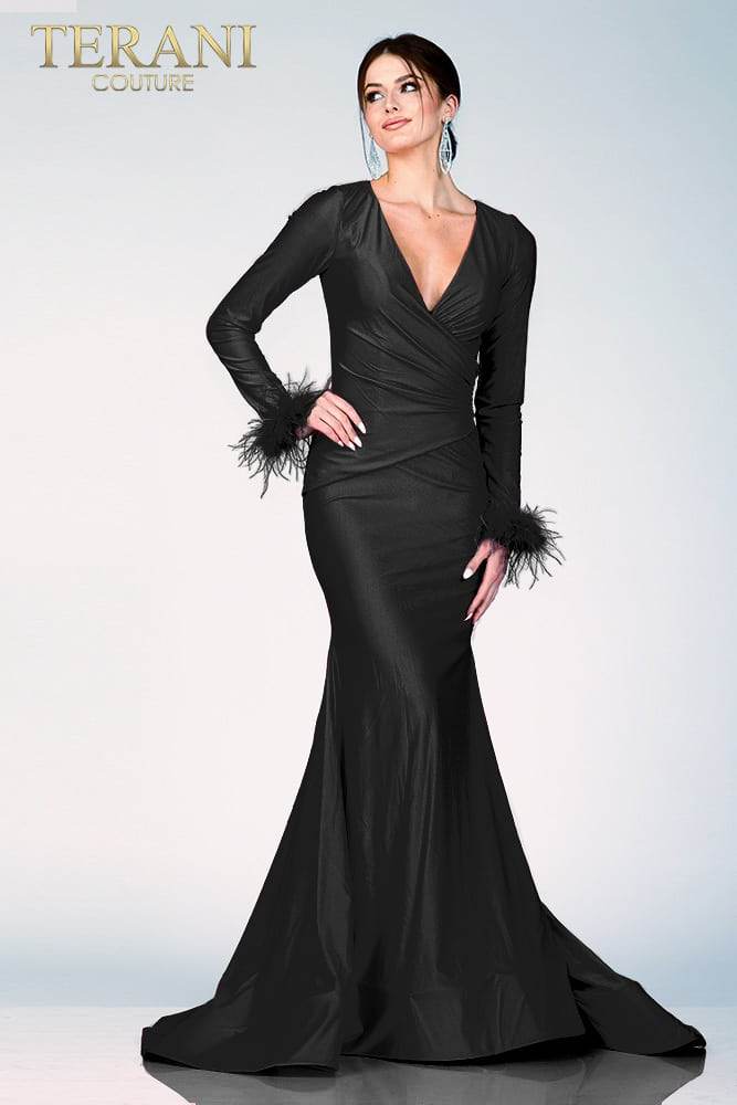 Formal Dresses Long Sleeve Formal Prom Fitted Mermaid Dress Black
