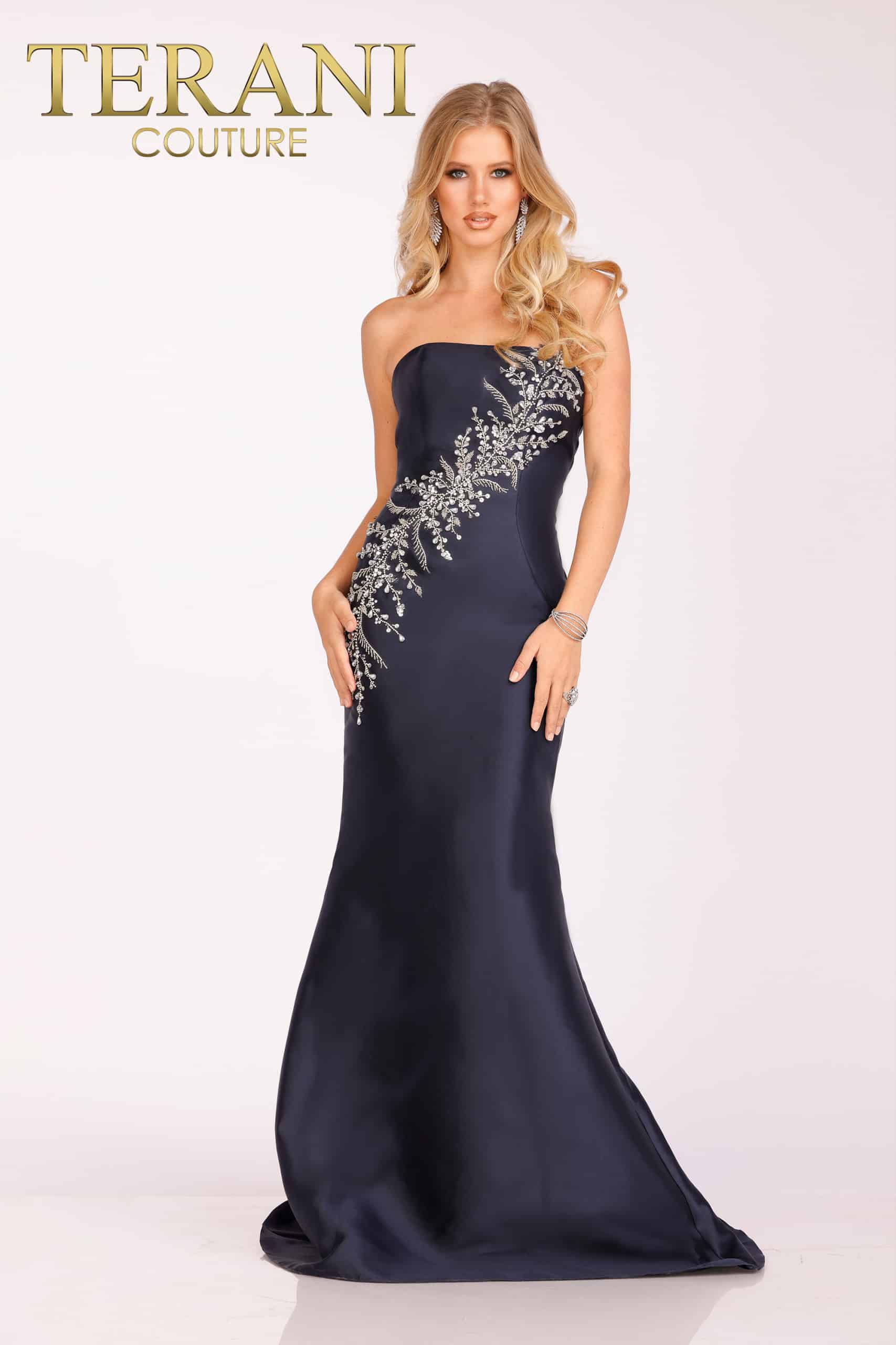 Formal Dresses Beaded Long Formal Prom Dress Navy