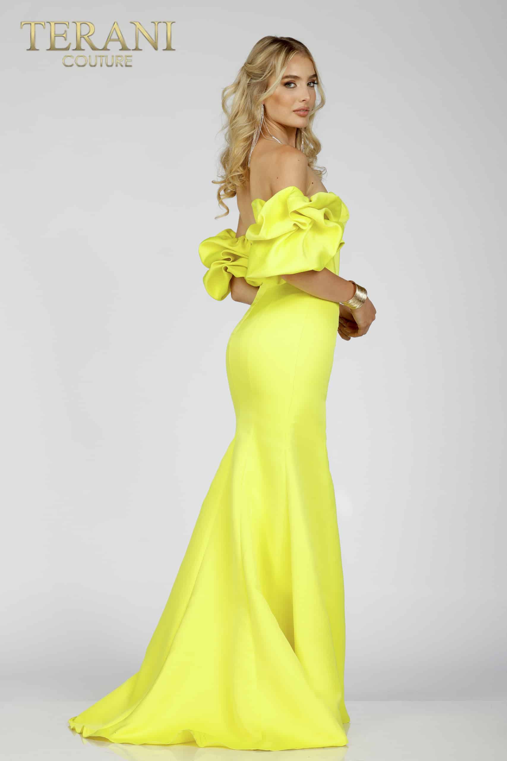 Prom Dresses Long Ruffle Formal Prom Dress Citrine