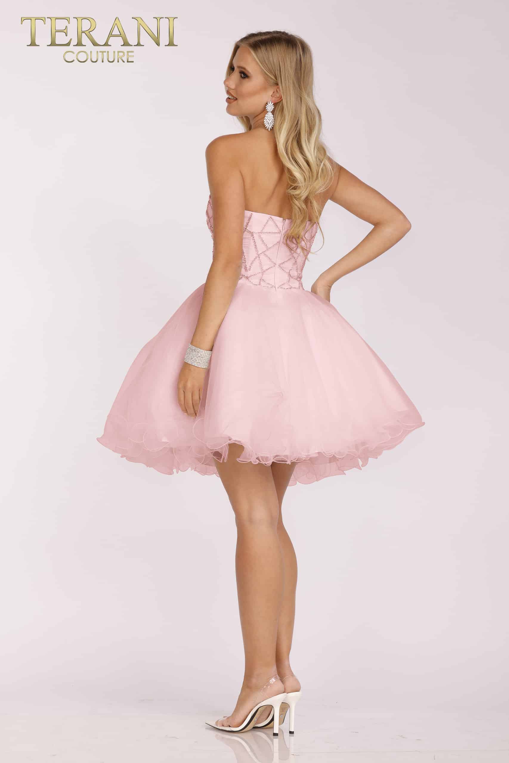 Terani Couture 231P0565 Short Homecoming Beaded Cocktail Dress