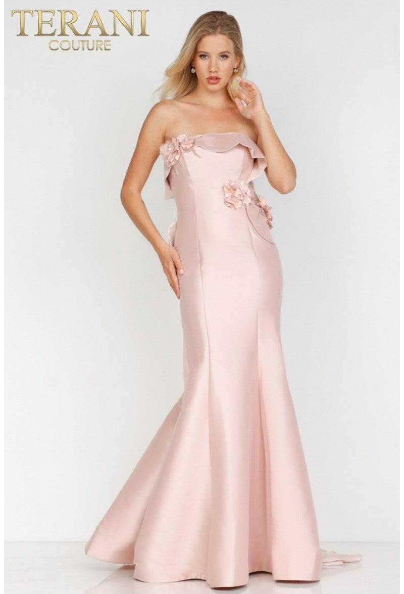 Terani Couture 231E0308 Long Formal 3D Floral Prom Mermaid Dress