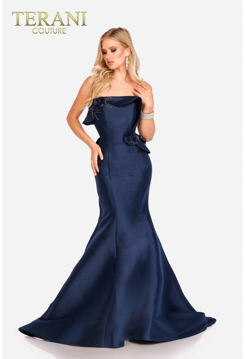 Terani Couture 231E0308 Long Formal 3D Floral Prom Mermaid Dress