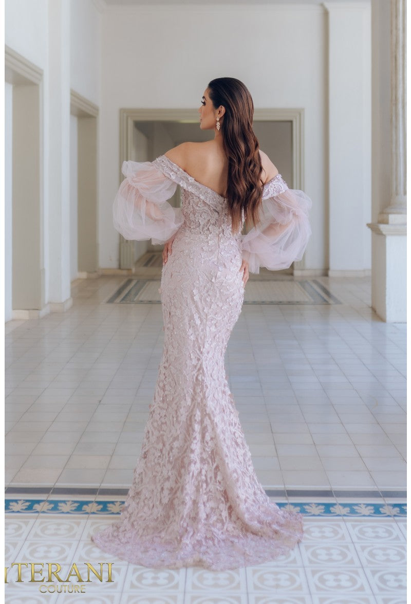 Terani Couture 231E0515 Long Formal Floral Beaded Evening Dress