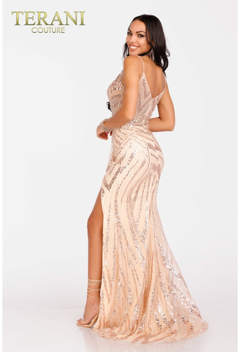 Terani Couture 231E0516 Long Sequin Prom Formal Fitted Dress