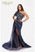 Prom Dresses Long Beaded Prom Formal Fitted Dress Navy