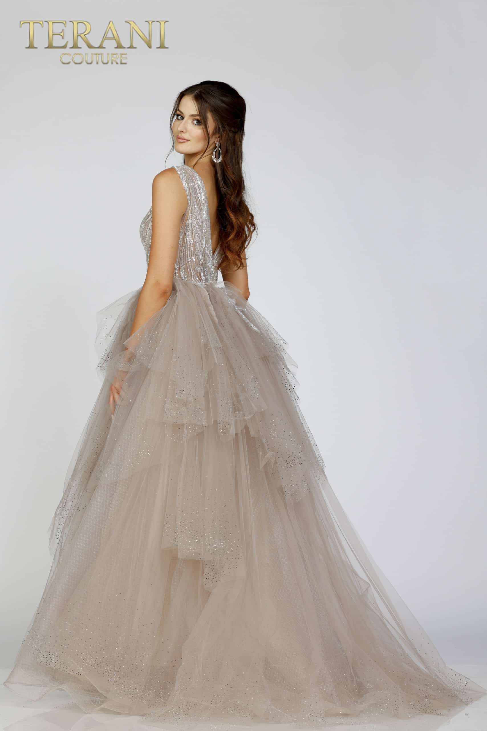 Prom Dresses Long Glitter Layered Prom Formal A Line Dress Mauve