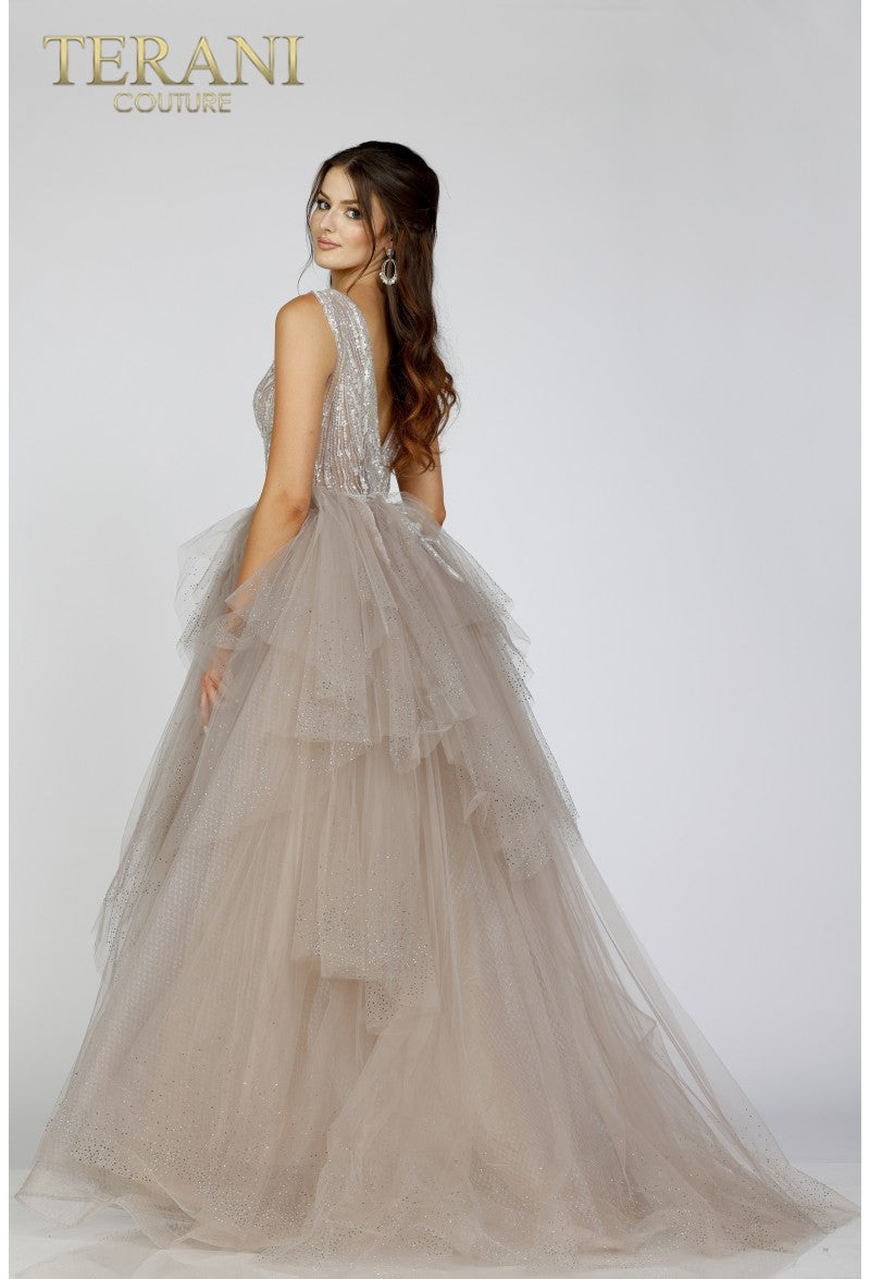 Terani Couture 231E0610 Long Glitter Formal Prom A Line Dress
