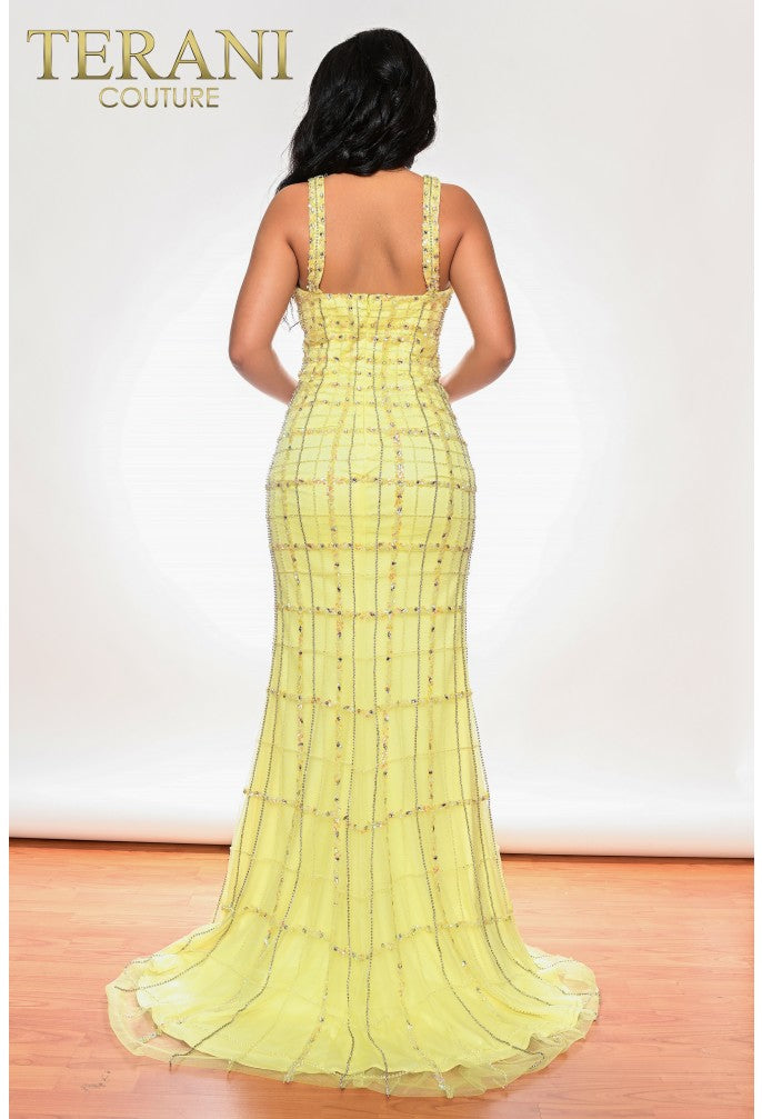 Terani Couture 231GL0398 Long Beaded Prom Formal Dress