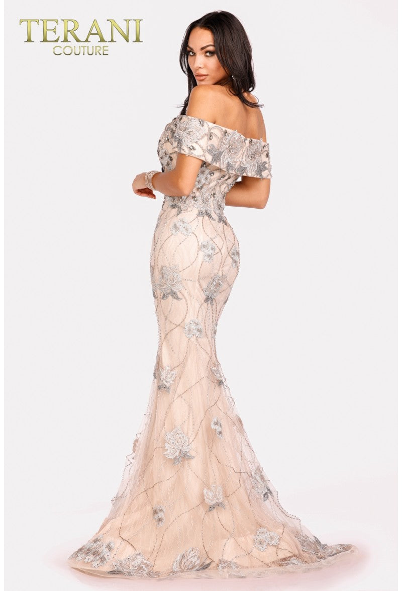 Terani Couture 231GL0416 Long Beaded Prom Formal Mermaid Dress