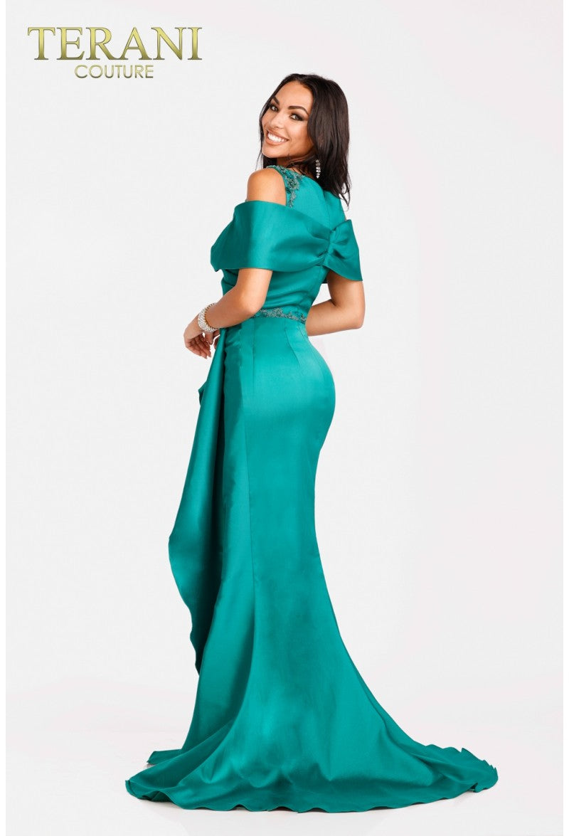 Formal Dresses Long Formal Beaded Fitted Evening Dress Emerald
