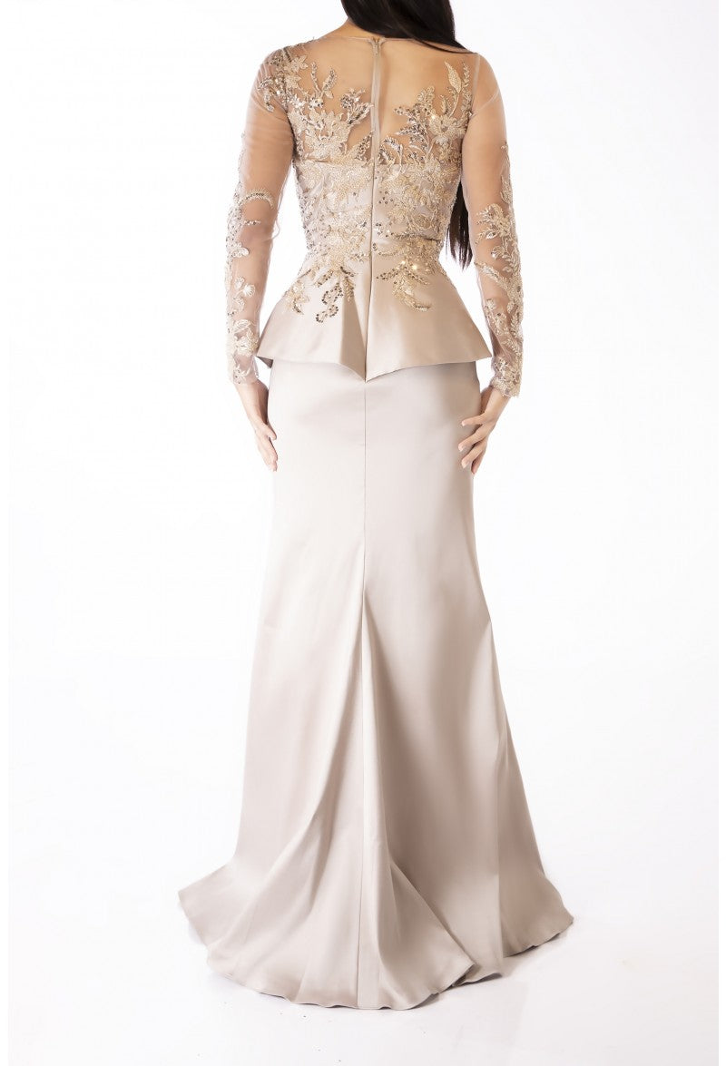 Terani Couture 231M0482 Taupe 14 Sale