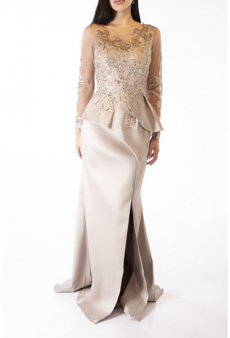 Terani Couture 231M0482 Taupe 14 Sale