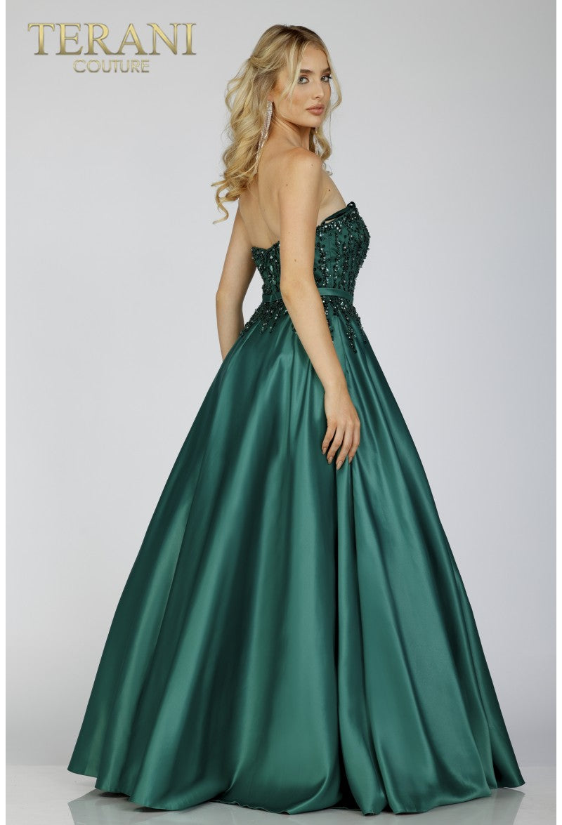 Terani Couture 231P0012 Long Formal Prom A Line Beaded Dress