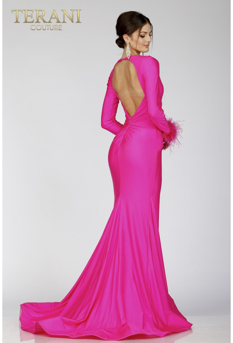 Terani Couture 231P0074 Long Sleeve Formal Mermaid Dress