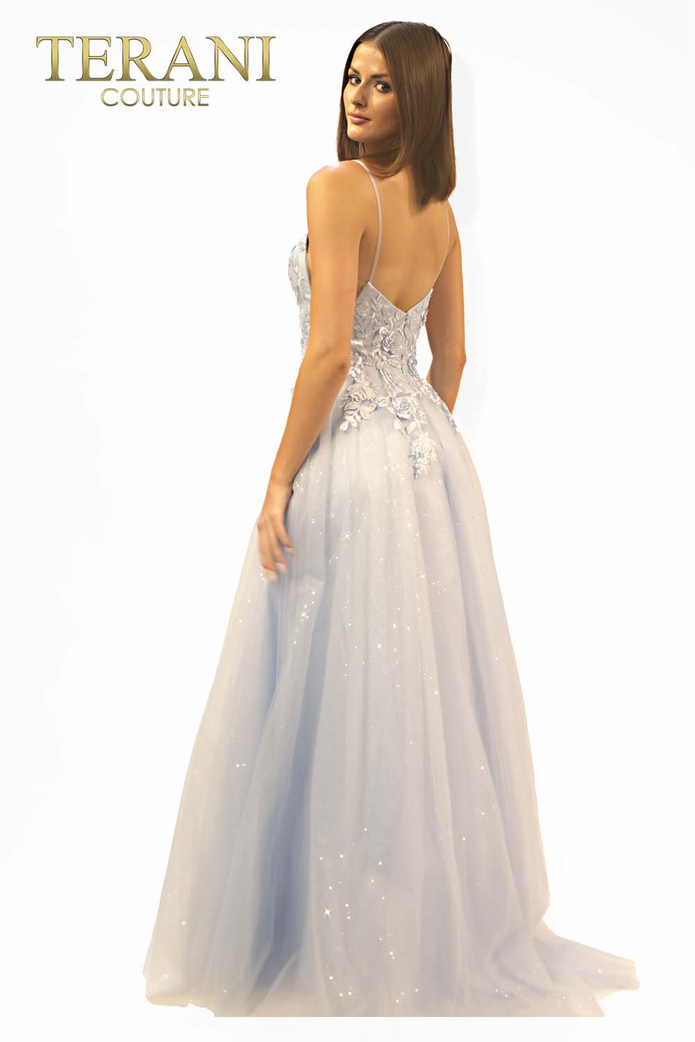 Terani Couture 231P0102 Long Formal A Line Glitter Prom Dress