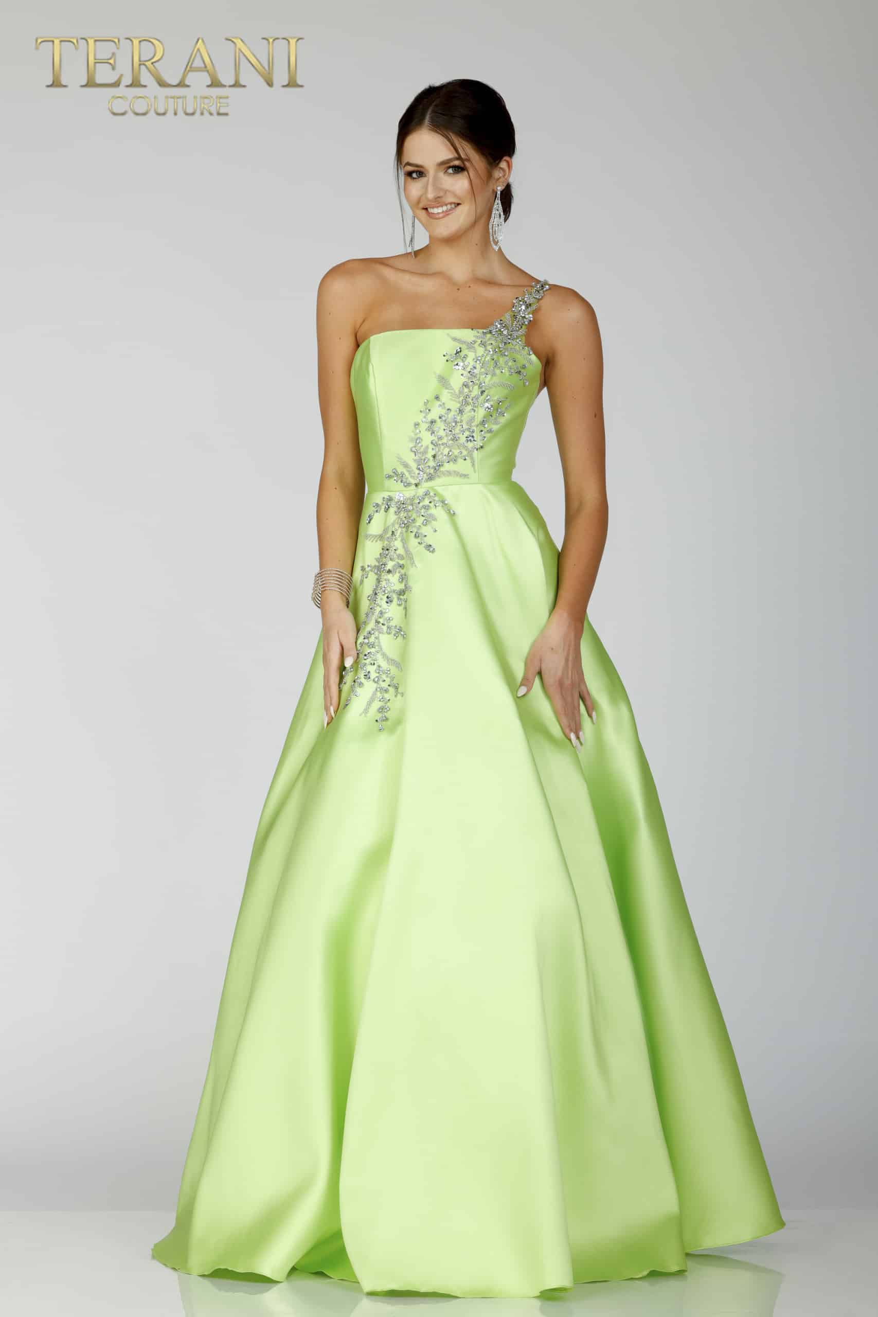 Prom Dresses Long Formal Prom Beaded A Line Dress Lime