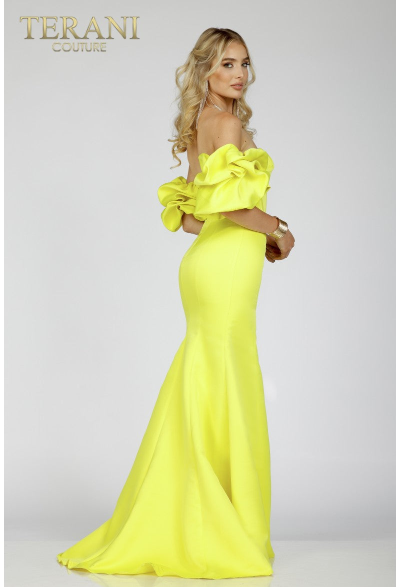 Terani Couture 231P0181 Long Ruffle Formal Prom Dress