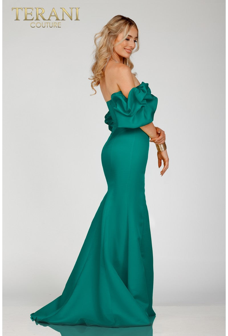 Terani Couture 231P0181 Long Ruffle Formal Prom Dress