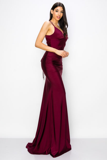 Prom Dresses Long Fitted Formal Prom Dress Burgundy