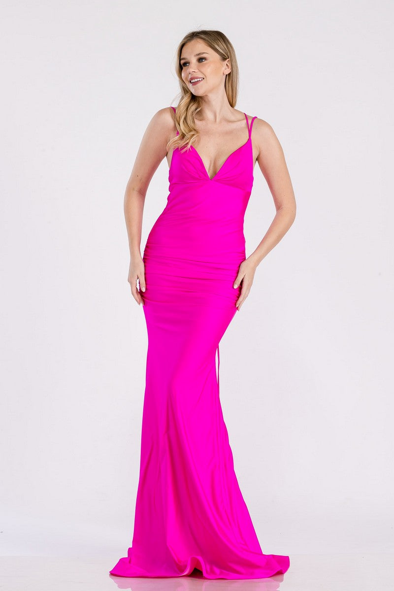 Prom Dresses Long Fitted Formal Prom Dress Fuchsia