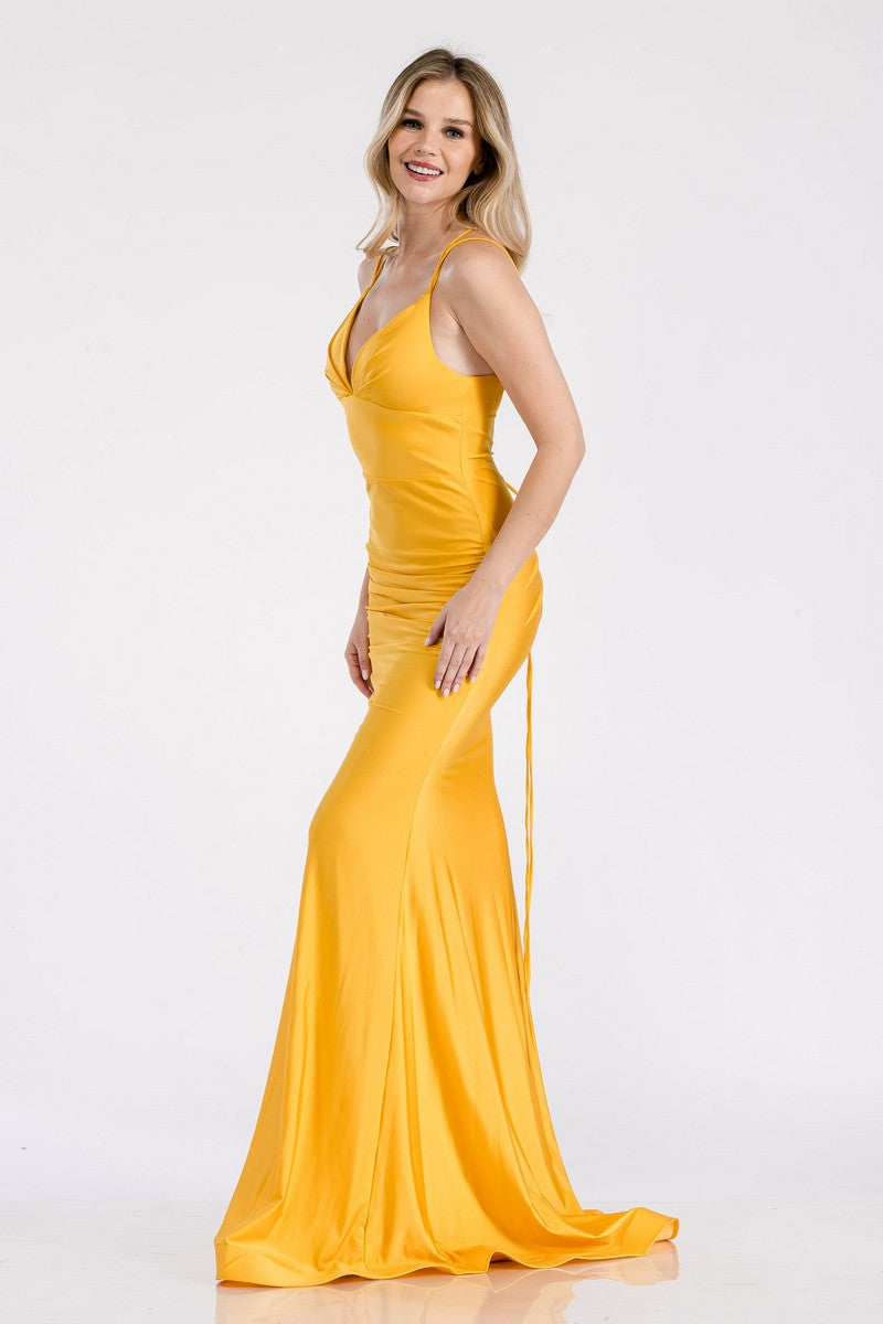 Prom Dresses Long Fitted Formal Prom Dress Mustard