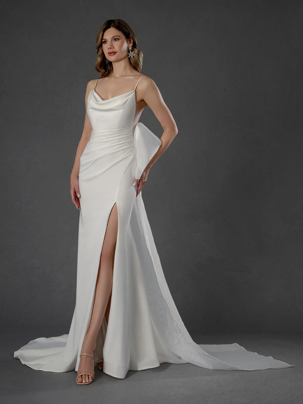 Long A Line Wedding Dress Slit