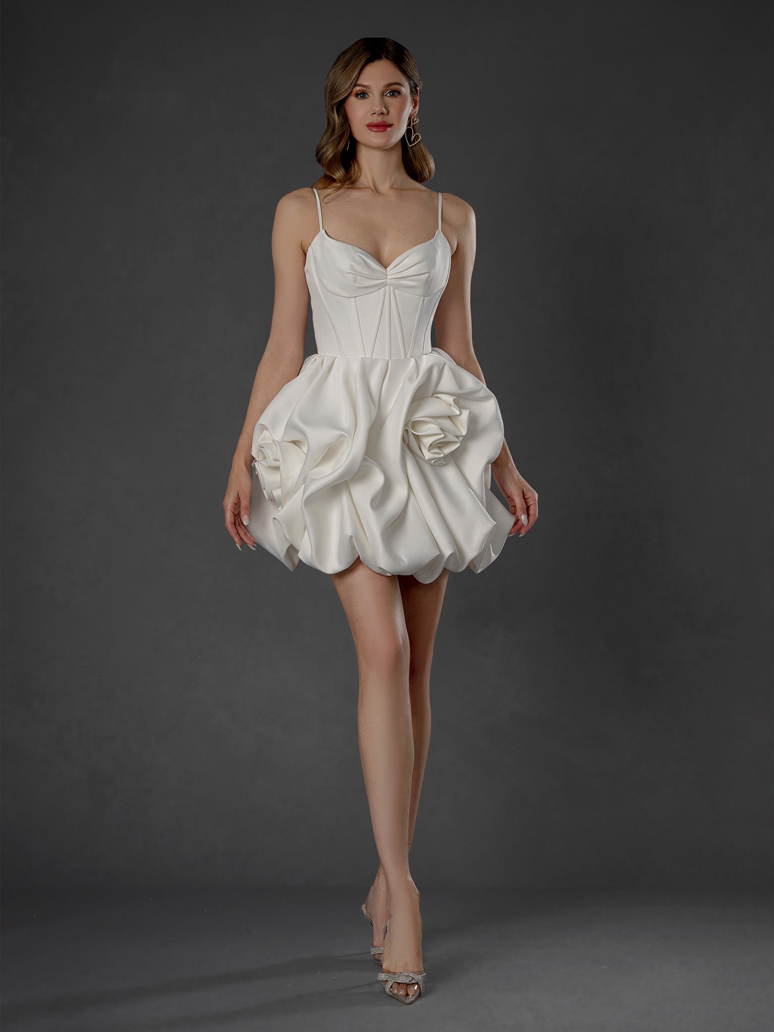 Wedding Dresses Short Corset Mini Wedding Dress Stella Couture 25953 Off White