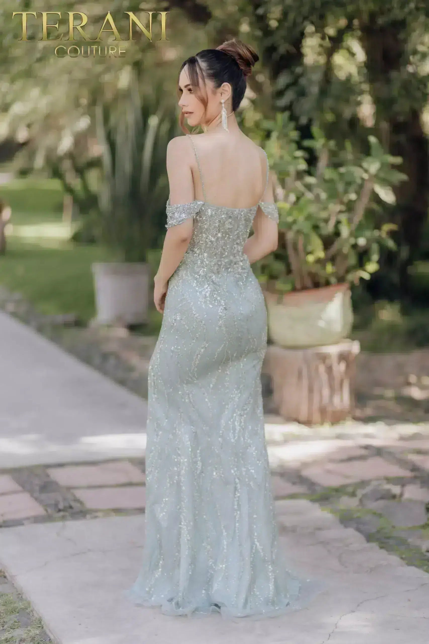 Prom Dresses Long Fitted Formal Prom Beaded Dress Aqua