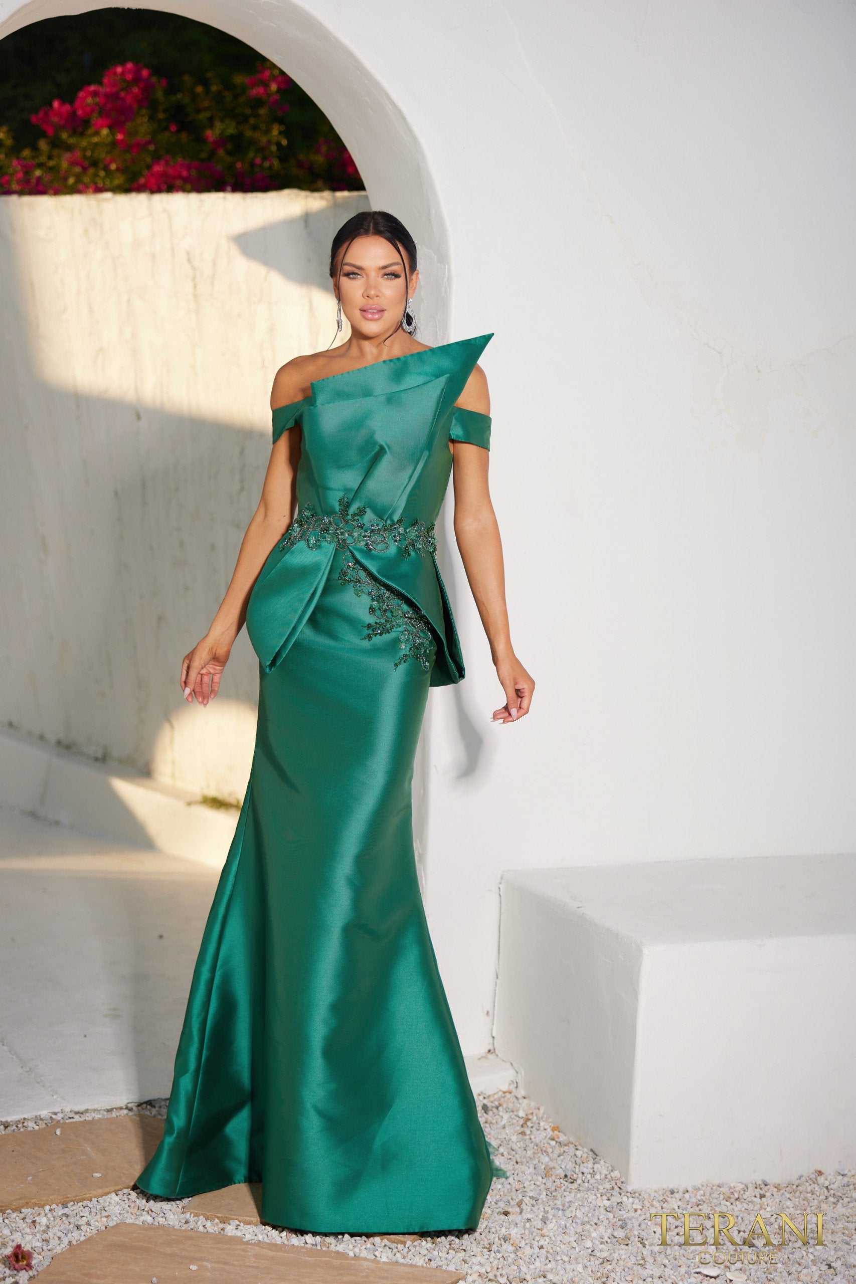 Formal Dresses Long Mermaid Formal Prom Overskirt Dress Emerald