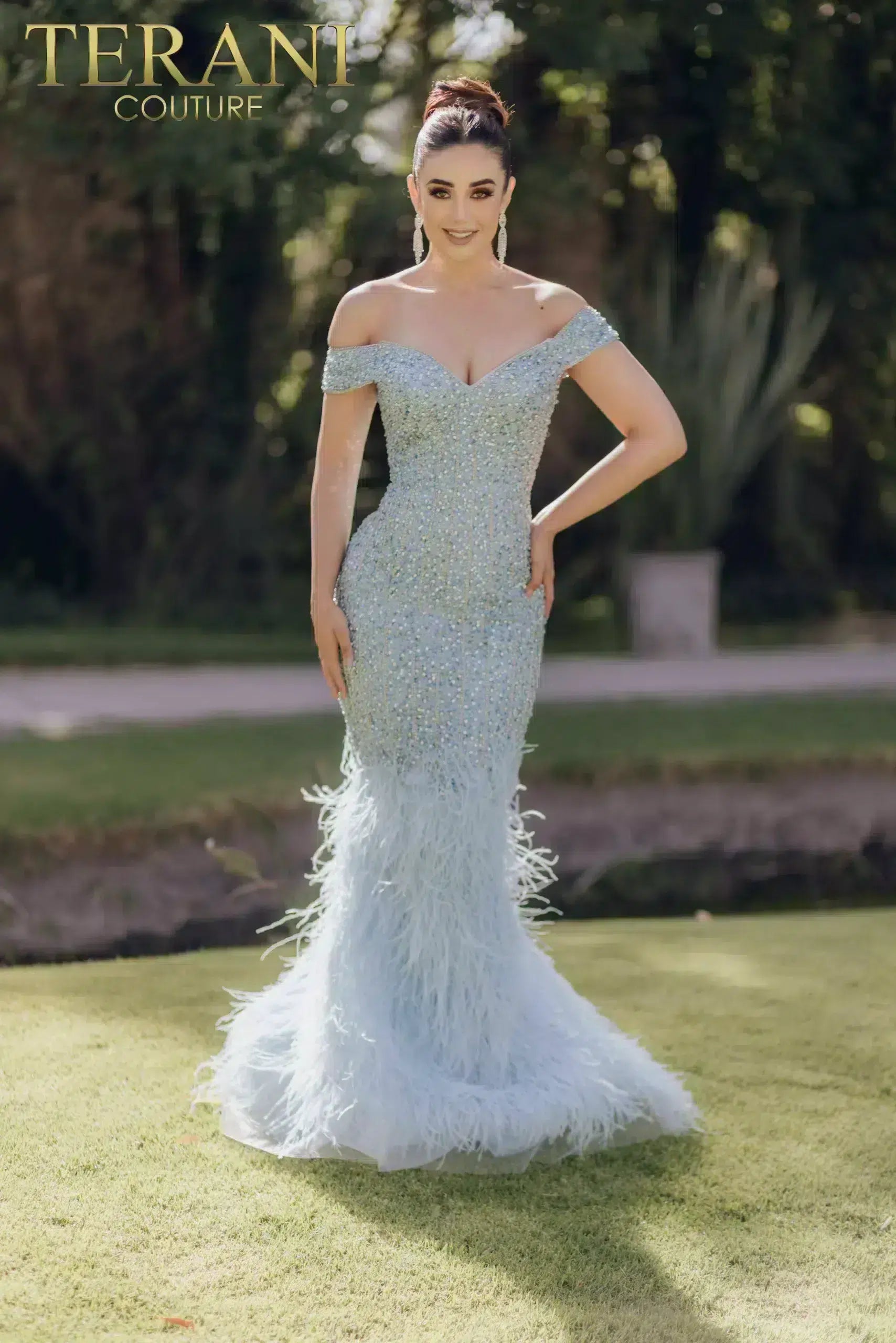 Terani Couture 232GL1478 Prom Beaded Long Mermaid Formal Dress