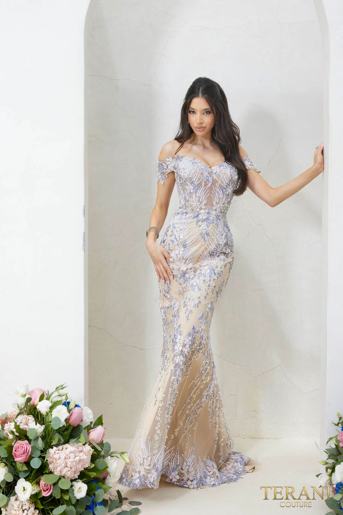 Formal Dresses Trumpet Long Evening Dress Cream Nude