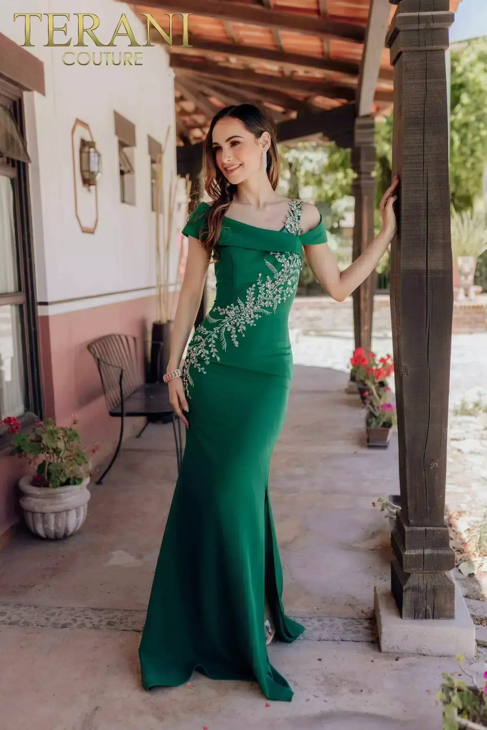 Formal Dresses Long Formal Prom Beaded Dress Emerald