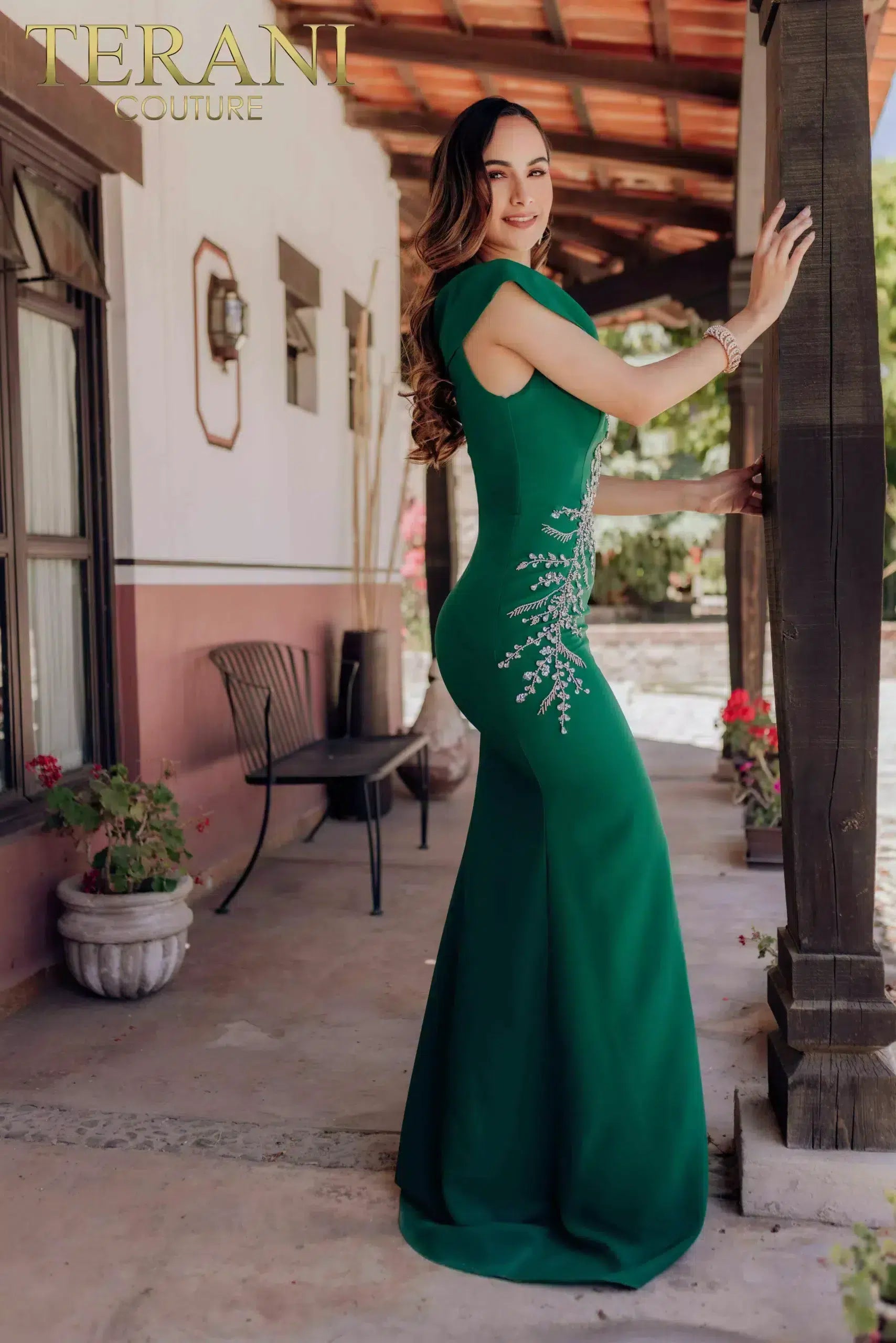 Formal Dresses Long Formal Prom Beaded Dress Emerald