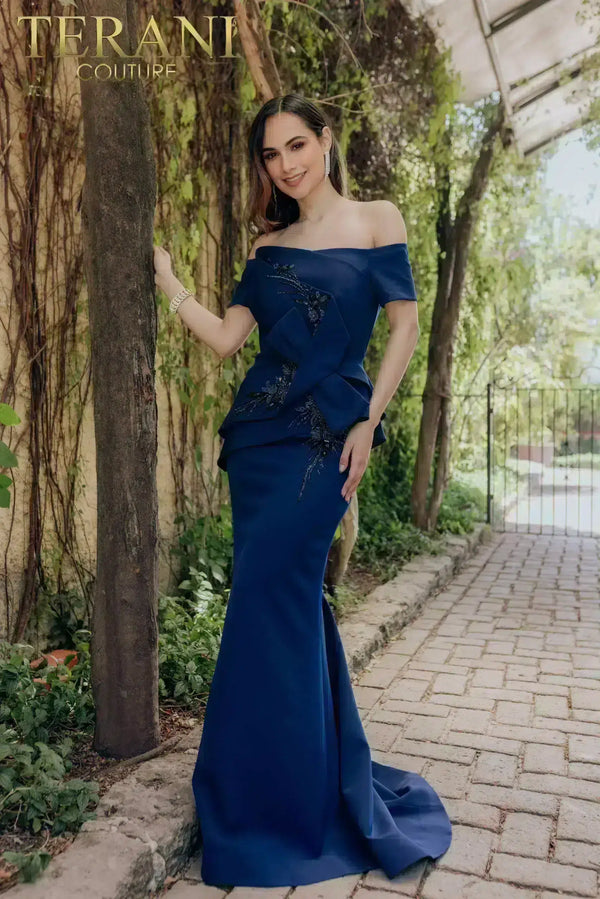 Terani Couture 232M1561 Long Formal Prom Beaded Mermaid Dress