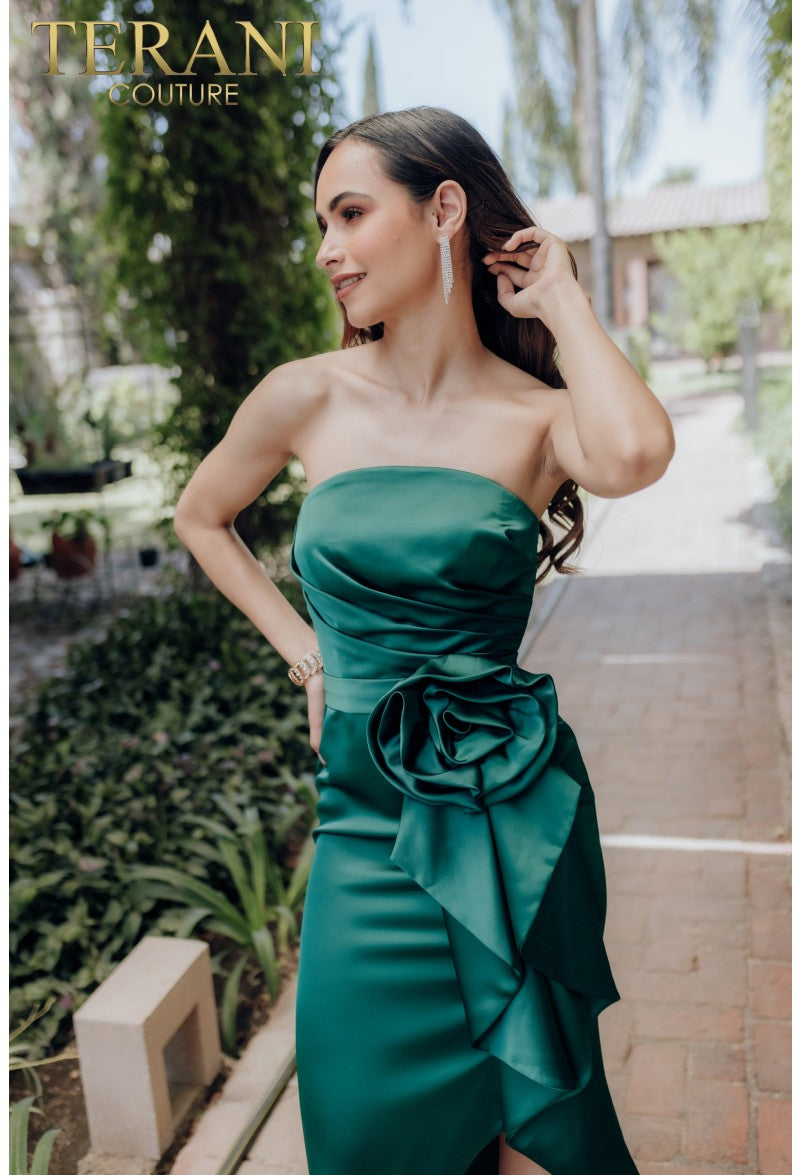 Terani Couture 232C1122 High Low Short Cocktail Ruffle Dress