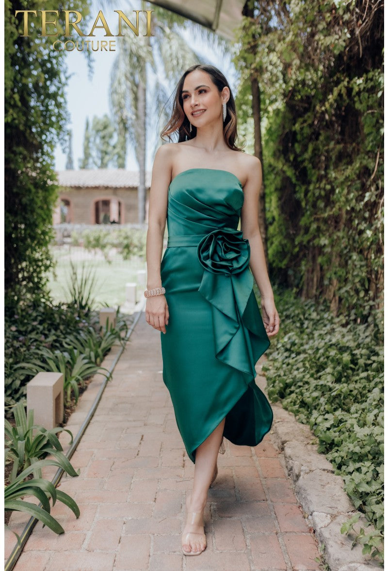 Terani Couture 232C1122 High Low Short Cocktail Ruffle Dress