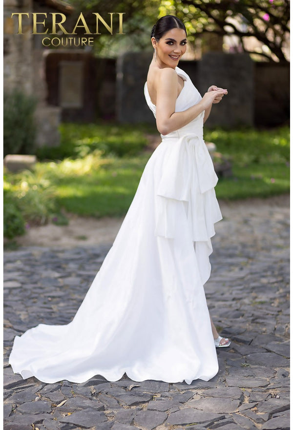 Cocktail Dresses Short Cocktail Overskirt High Low Dress Ivory
