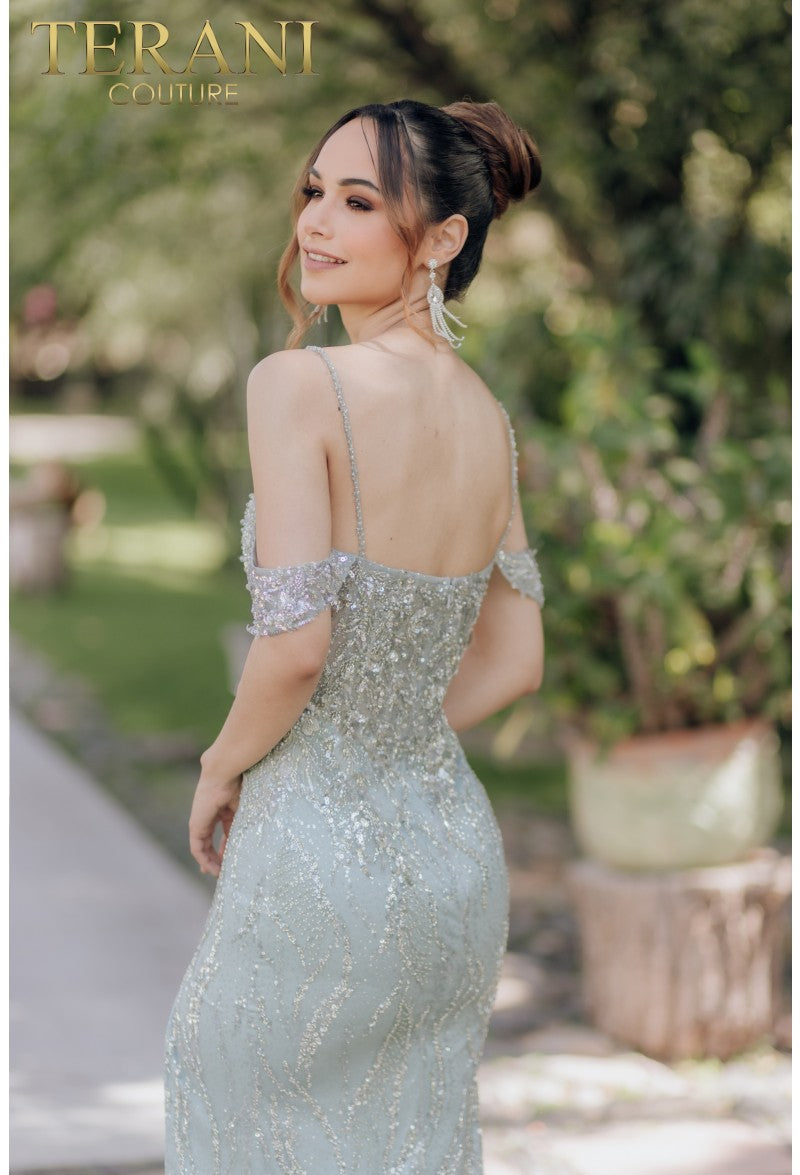 Terani Couture 232E1215 Long Fitted Formal Prom Beaded Dress