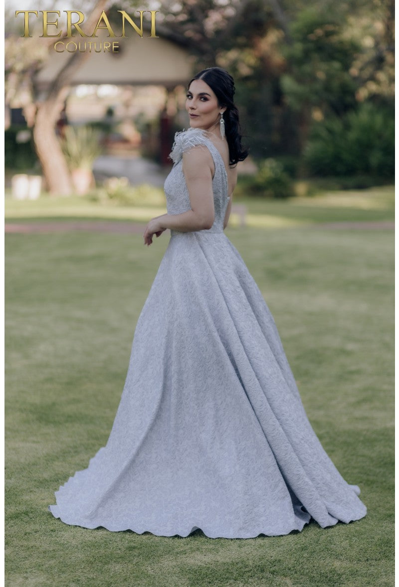 Terani Couture 232E1225 Long Formal Prom Pleated Ball Gown