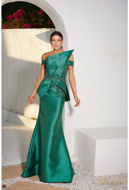 Formal Dresses Long Mermaid Formal Prom Overskirt Dress Emerald