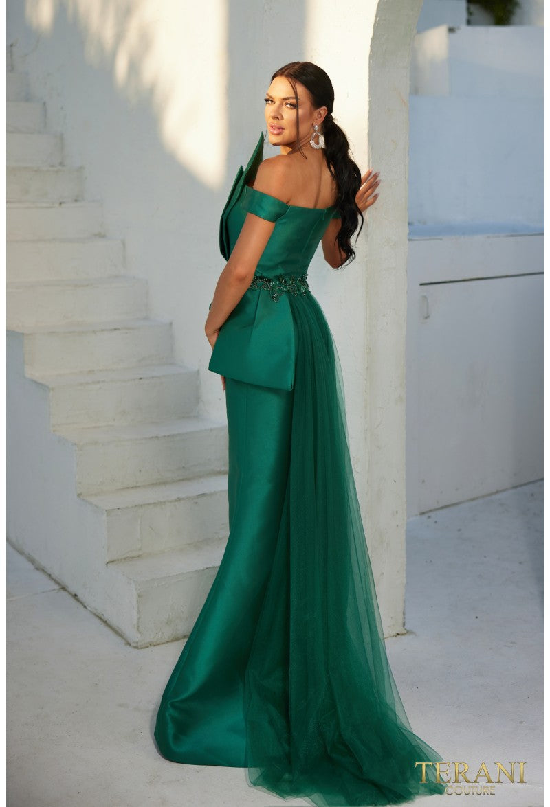 Formal Dresses Long Mermaid Formal Prom Overskirt Dress Emerald