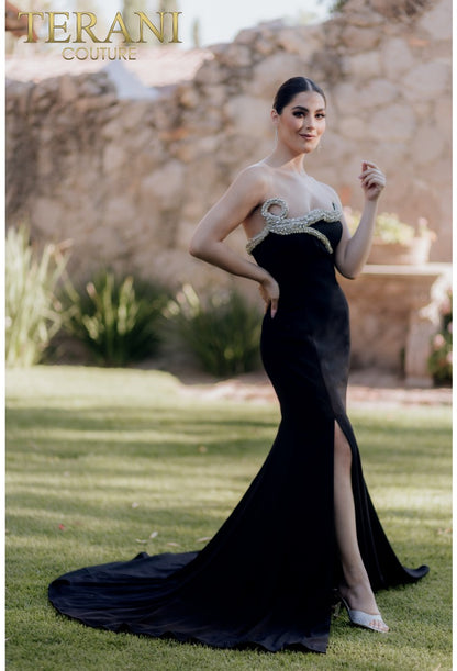Formal Dresses Long Beaded Formal Prom Mermaid Dress Black