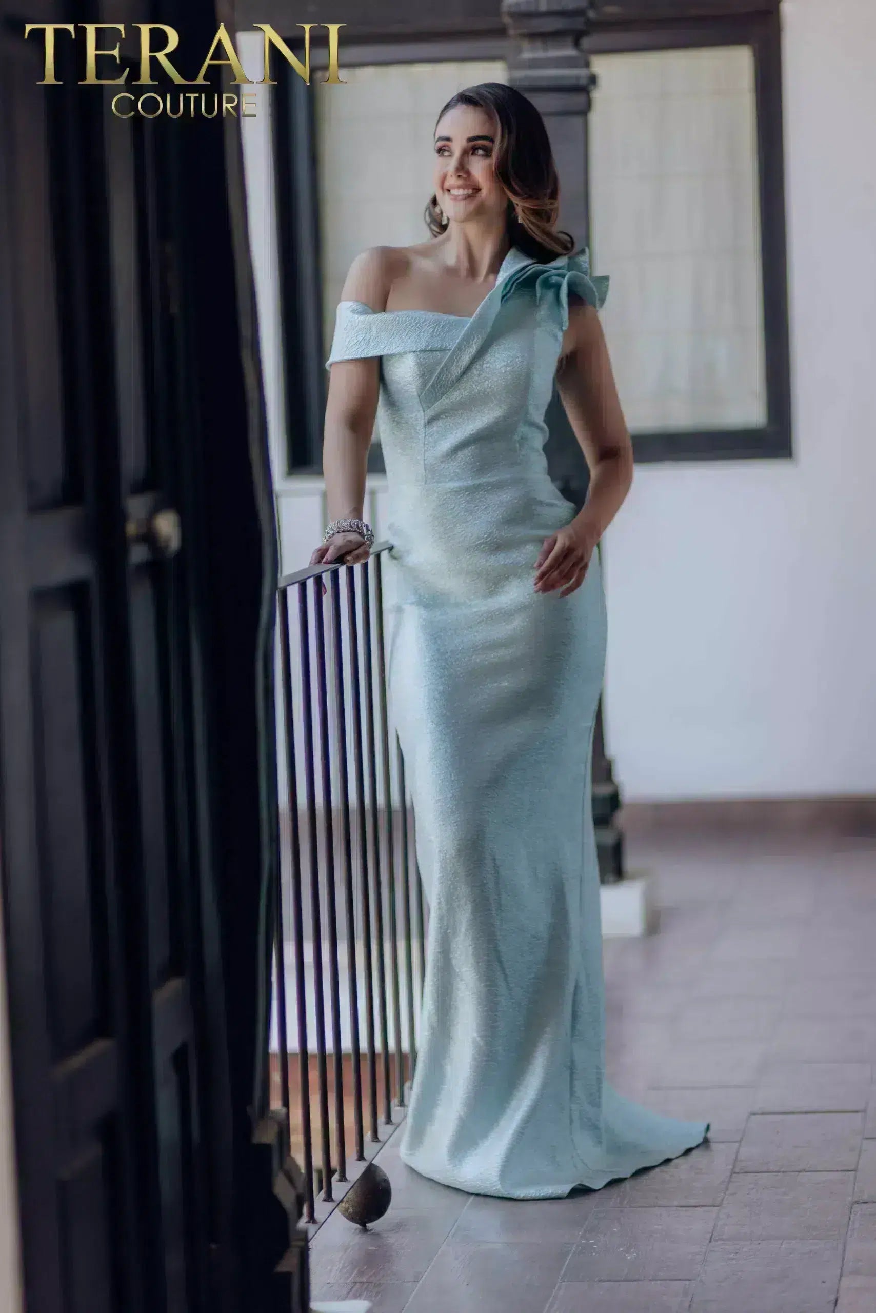 Formal Dresses Long Ruffle Formal Prom Dress Ice Blue