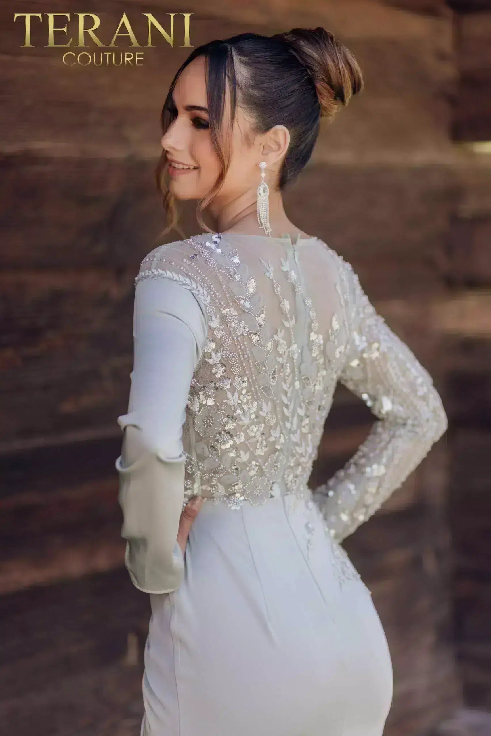 Mother of the Bride Dresses Long Sleeve Mother of the Bride Beaded Dress Pistachio