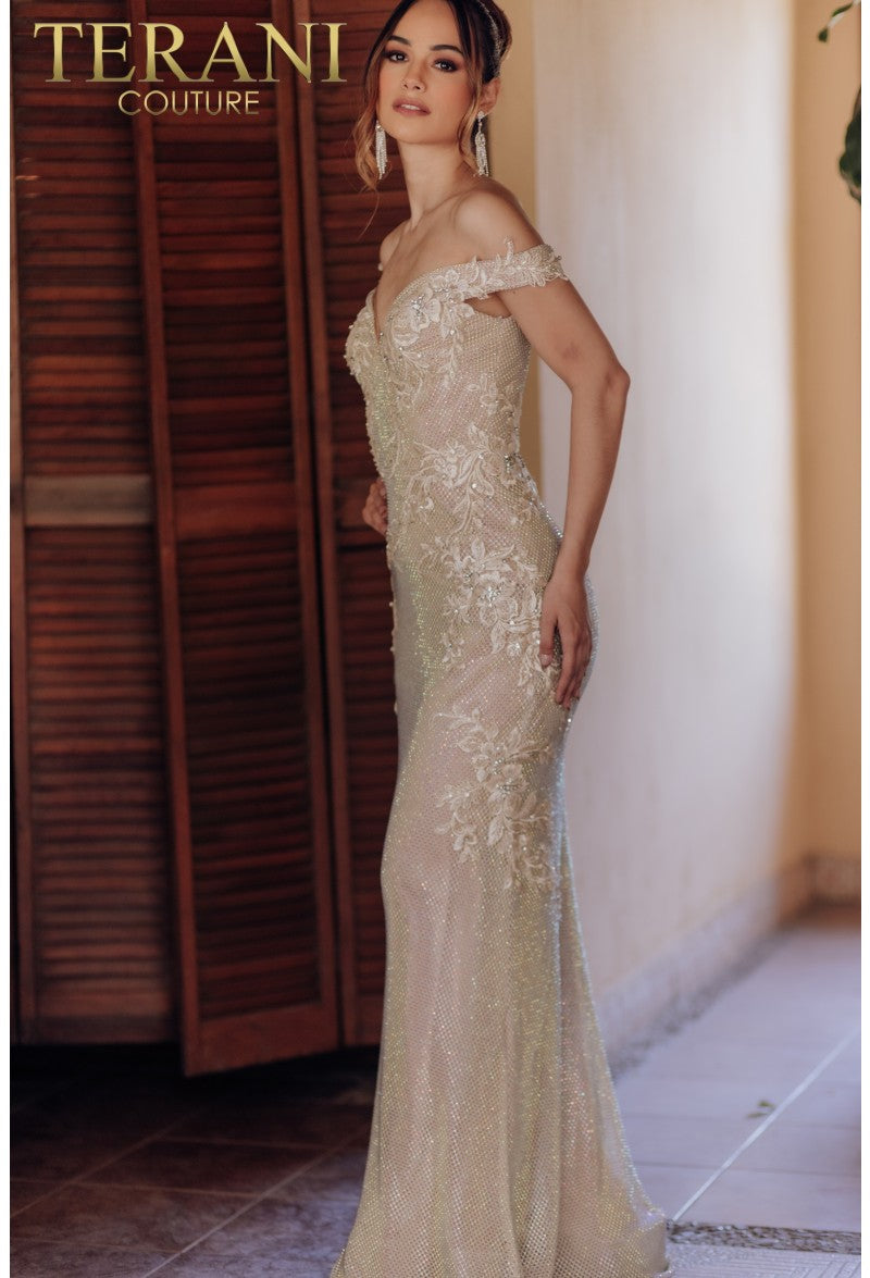 Terani Couture 232GL1471 Long Formal Prom Mermaid Dress