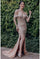 Formal Dresses Long Beaded Fitted Formal Prom Dress Ivory Nude
