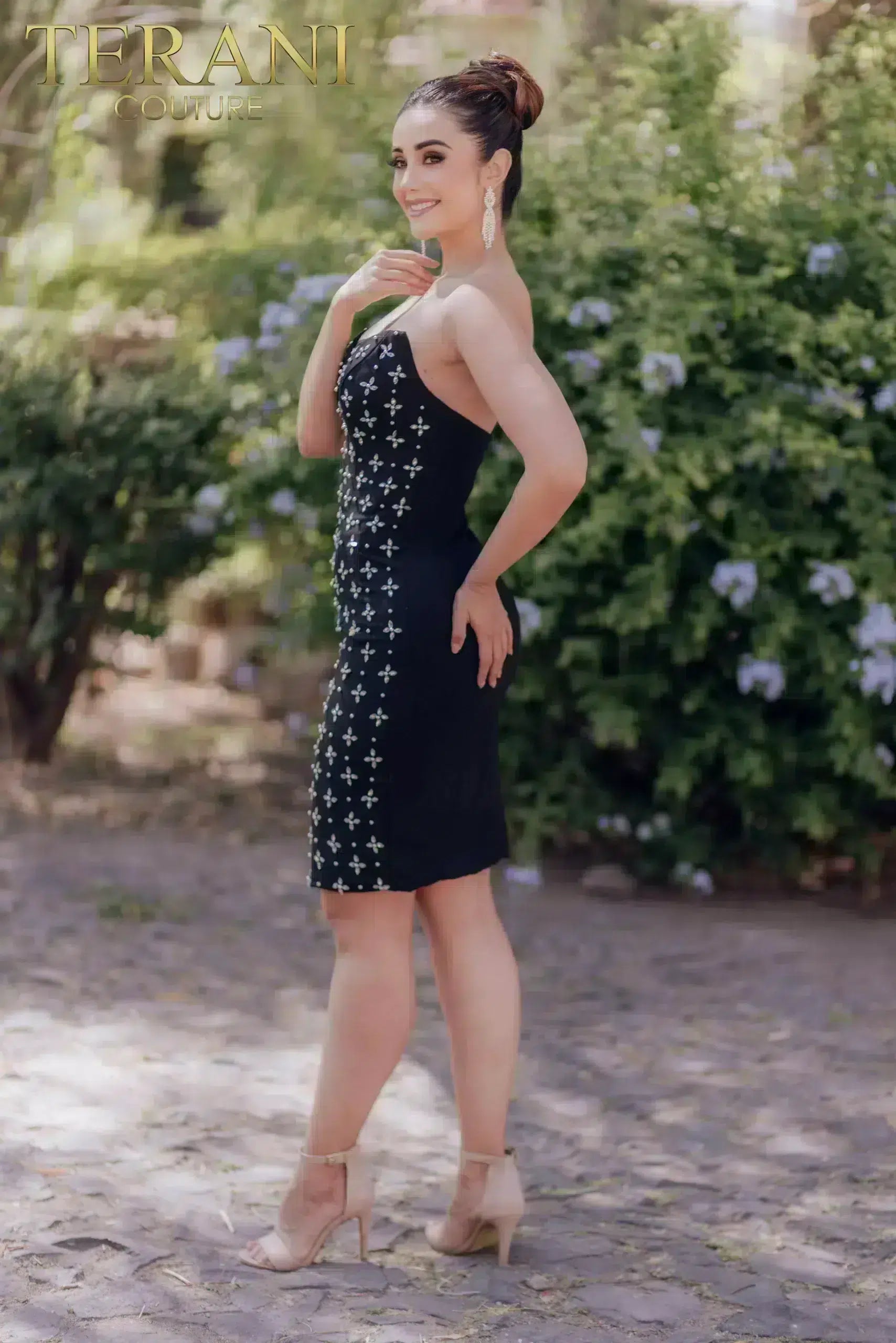 Cocktail Dresses Short Fitted Cocktail Beaded Dress Black