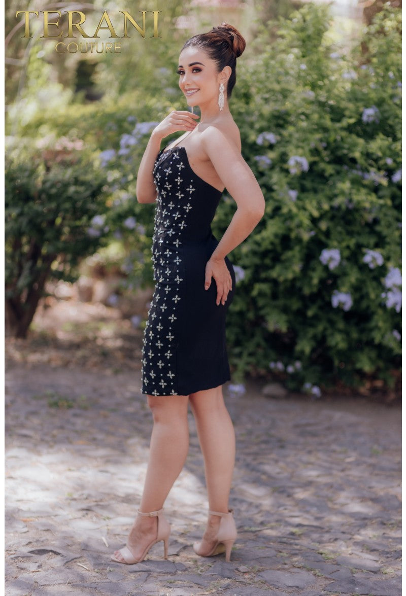 Terani Couture 232H1108 Short Fitted Cocktail Beaded Dress